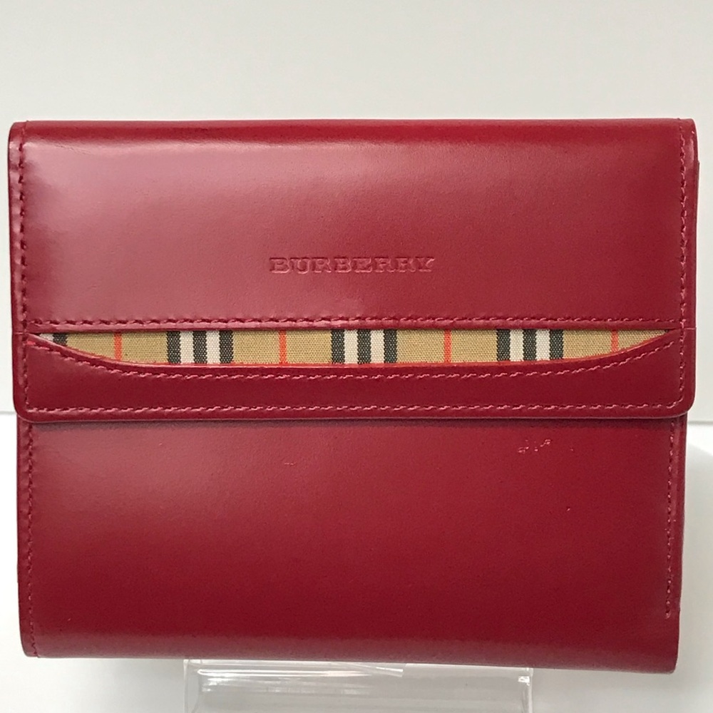 BURBERRY Red Nova Check Leather Bifold Wallet ❤️‍🔥 - Picture 14 of 17